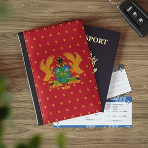 Red Ghana Passport Cover, African Travel Gift, Travel Essentials | Ghana, Travel Wallet, Global Decor