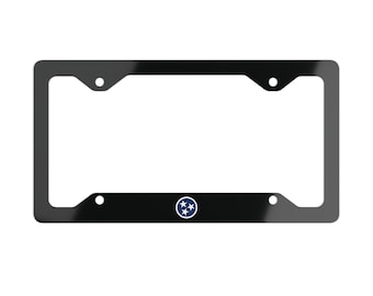 Black Tennessee License Plate Frame Tennessee Metal Plate Frame Original TN Flag Car Accessories Tennessee Auto Gifts Tennessee Decor