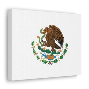 Mexico Gallery Wrap Blue, Mexican Canvas Gallery Print, Mexico Flag Golden Eagle, Mexican Wall Art, Mexican Decor, Mexico