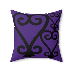 Royal Purple Adinkra Dekokissen, Sankofa Quadrat Wurfkissen, Sankofa Adinkra Symbol, afrikanisches Kissen, Ghana Wohnkultur, Ghana Home Office
