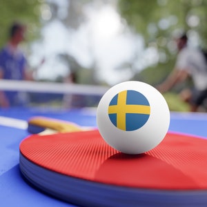 Sweden Table Tennis Balls (Set of 6), Sweden Ping Pong Balls (6 pieces), Sverige Flag, Sweden