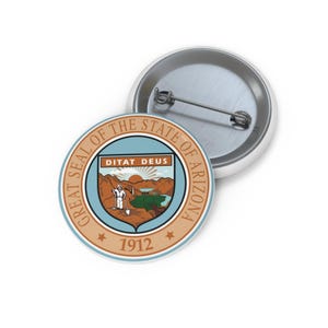 Botón de pin de Arizona, EE. UU., pin del estado de Arizona, regalo de Arizona, decoración del suroeste, pin coleccionable de Arizona, EE. UU., sello de Arizona