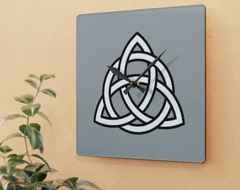 Celtic Acrylic Wall Clock, Irish Scandinavian Triquetra | Celtic Wall Decor, Celtic Home and Office