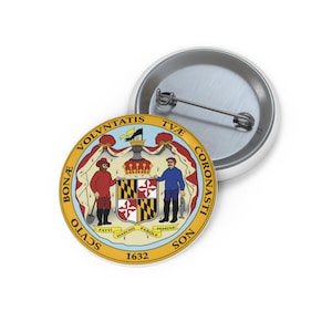 Maryland Pin Button USA Maryland State Pin Maryland Gift Mid Atlantic Decor Maryland Shirt Maryland USA Collectible Pin Seal of Maryland