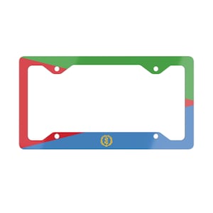 Eritrea License Plate Frame, Eritrean Metal License Plate Frame, Eritrea Flag, African Car Accessories, Auto Gifts, Eritrea