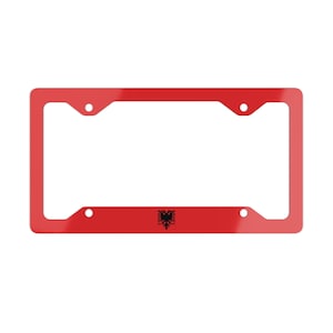 Albania License Plate Frame, Albania Metal License Plate Frame, Albania Flag, European Car Accessories, Auto Gifts, Albania