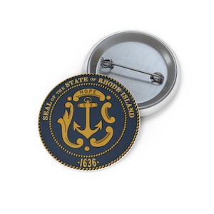 Rhode Island Pin Button USA Rhode Island State Pin Rhode Island Gift New England Decor Rhode Shirt USA Collectible Pin Seal of Rhode Island