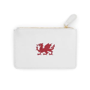 Wales Mini Clutch Bag White Wales Mini Clutch Purse Welsh Dragon Welsh Womens Wallet Welsh Gift