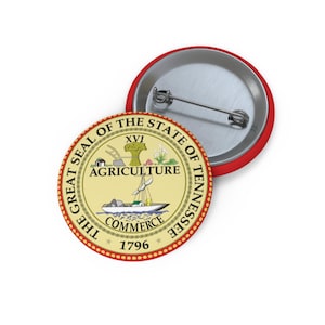 Tennessee Pin Button USA Tennessee State Pin Tennessee Gift Southern Decor Tennessee USA Collectible Pin Seal of Tennessee