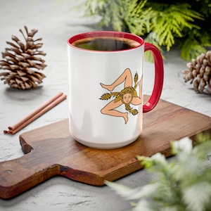 Sizilien Bunte Tasse 11 Unzen 15 Unzen Sizilianer Spülmaschine Sicher Tasse Sizilianer Home Office Geschenk Sizilianer Kaffeetasse Heiße Kakaotasse Sizilien