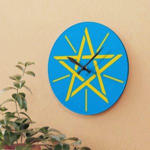 Reloj de pared acrílico etíope, decoración de pared etíope, reloj de pared africano para oficina en casa etíope, regalo Habesha