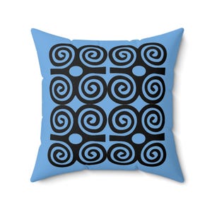 Lt Blue Adinkra Throw Pillow Dwennimmen Adinkra Almohada cuadrada Dwennimmen Adinkra Símbolo Almohada africana Ghana Casa Regalo Decoración del hogar ghanés