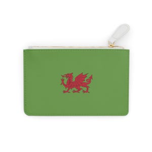 Wales Mini Clutch Bag Green Wales Mini Clutch Purse Welsh Dragon Welsh Womens Wallet Welsh Gift