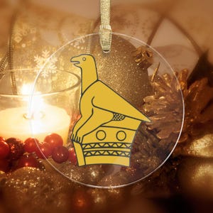 Zimbabwe Acrylic Ornaments, Zimbabwe Holiday Ornaments, African Holiday Decor, African Christmas Ornaments, Zimbabwe Party Decor, Zimbabwe