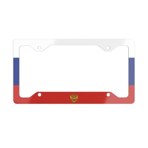 Russia License Plate Frame, Russia Metal License Plate Frame, Russia Flag and Emblem, Russian Car Accessories, Auto Gifts, Russia