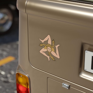 Sicily Outdoor Sticker Transparent Sicily Trinacria Auto Decal Sicilian Triskelion Vinyl Decal Sicilian Auto Gift