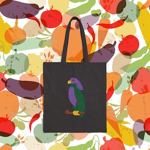 Dominica Canvas Tote Bag Dominica Cotton Canvas Tote Dominica Parrot Shopping Bag Dominica Grocery Bag