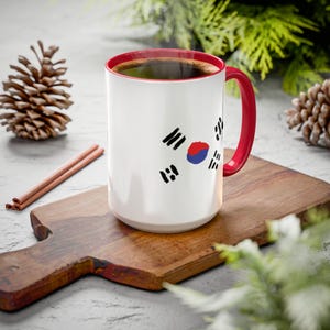 South Korea Colorful Mug 11oz 15oz Korean Dishwasher Safe Mug Korean Home Office Gift Korean Coffee Mug Hot Cocoa South Korea