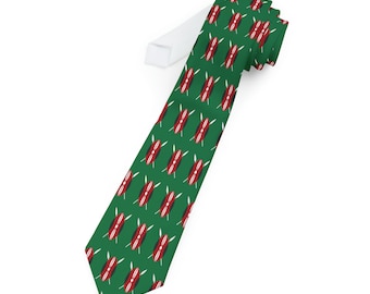 African Necktie, Green Maasai Shield Argyle Necktie, African Business Attire, Kenyan Office Fashion, Kenyan Dad Gift, Kenya