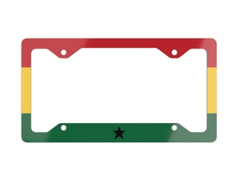 Ghana License Plate Frame, Ghanaian Metal License Plate Frame, Ghana Flag, African Car Accessories, Auto Gifts, Ghana