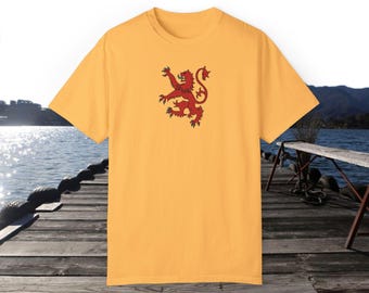 Camiseta unisex de Escocia, camiseta unisex de algodón de Escocia, camiseta de león rampante de Escocia, camiseta de animales escoceses