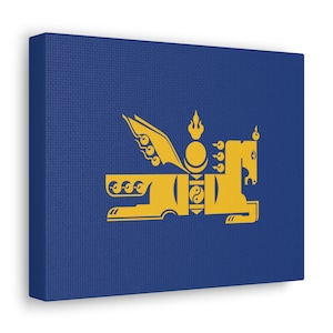 Mongolia Gallery Wrap, Mongolian Canvas Gallery Print, Emblem of Mongolia Soyombo Horse, Mongolian Wall Art, Mongolian Decor, Mongolia