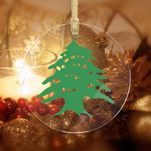 Lebanon Acrylic Ornaments, Lebanon Holiday Ornaments, Mediterranean Holiday Decor, Lebanon Christmas Ornament, Lebanese Party Decor, Lebanon