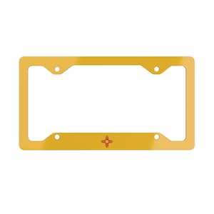 New Mexico License Plate Frame, New Mexico Metal License Plate Frame, New Mexico Flag Zia Sun, USA Car Accessories, Auto Gifts, USA