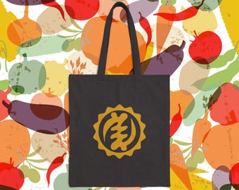 Adinkra キャンバストートバッグガーナコットンキャンバストート Nyame ye Ohene バッグアフリカのショッピングバッグガーナ食料品バッグ