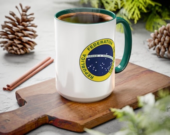 Brazil Colorful Mug 11oz and 15oz Brazilian Dishwasher Safe Mug Brazilian Home Office Gift Brazilian Coffee Mug Hot Cocoa Mug Brazil