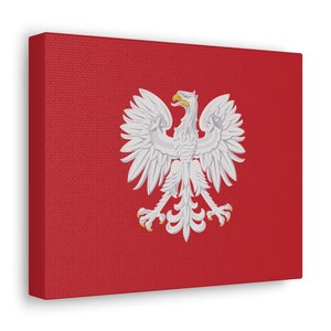 Poland Gallery Wrap, Poland Canvas Gallery Print, Poland Coat of Arms Eagle, Polish Wall Art, Polish Gift, Poland