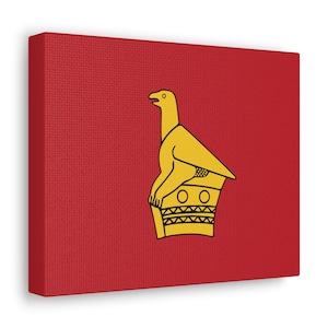 Zimbabwe Gallery Wrap, Zimbabwe Canvas Gallery Print, Zimbabwe Flag Great Bird, African Wall Art, Zimbabwe Decor, Zimbabwe