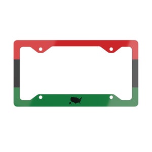 Pan African License Plate Frame, Pan African Metal License Plate Frame, Pan African Flag, Pan African Car Accessories, Auto Gifts
