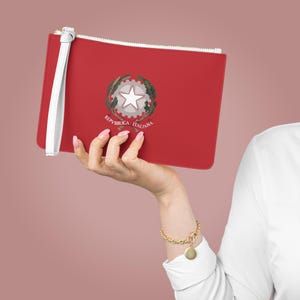 Italy Red Clutch Bag Italian Clutch Purse Italy Custom Purse Italian Gift for Her European Handbag