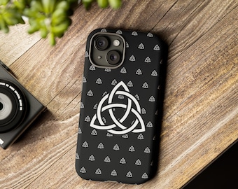 Black Celtic Phone Case, Scandinavian Mobile Phone Case, Triquetra, iPhone, Samsung, Google Pixel, European Phone Case, Celtic Gift