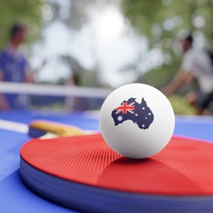 Australien Tennisbälle (6er Set), Australien Ping Pong Bälle (6 Stück), Australien Flaggenkarte, Australien
