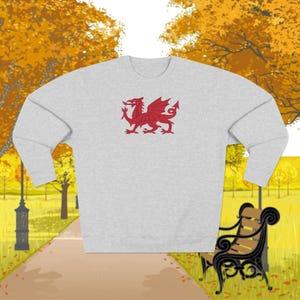 Wales Unisex Crewneck Sweatshirt, Wales Unisex Cotton Blend Sweatshirt, Welsh Dragon, Welsh Gift, Wales UK