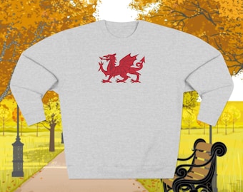 Wales Unisex Crewneck Sweatshirt, Wales Unisex Cotton Blend Sweatshirt, Welsh Dragon, Welsh Gift, Wales UK