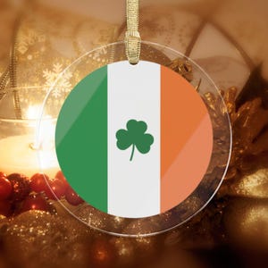Irland Acryl-Ornament, Irland-Urlaubs-Ornament, Irland-Urlaubsdekor, Europäische Weihnachtsverzierung, irisches Party-Dekor, Irland