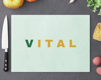 Rastafari Glass Cutting Board Ital is Vital Tempered Glass Cutting Board Rasta Kitchen Decor Plant Based Foodie Gift