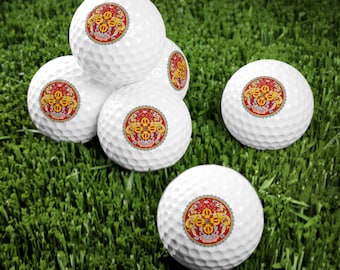 Bhutan Golf Balls (Set of 6), Golf Gifts, Bhutan Emblem, Bhutan