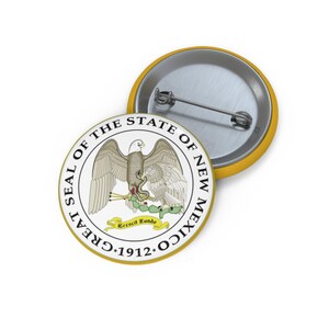 New Mexico Pin Button USA New Mexico State Pin New Mexico Gift Mountain West Decor New Mexico USA Collectible Pin Seal of New Mexico
