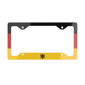 Deutschland Nummernschildrahmen, Deutschland Nummernschildrahmen aus Metall, Deutschland Flagge deutsches Emblem, europäisches Autozubehör, Auto-Geschenke, Deutschland