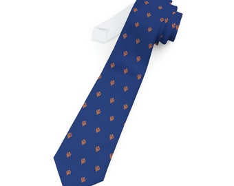 Indian Necktie, Blue Khanda Sikh Necktie, Indian Office Fashion, Sikh Business Attire, Punjabi Office Decor, India