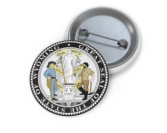 Wyoming Pin Button USA Wyoming Zustand Pin Wyoming Geschenk Berg West Dekor Wyoming Shirt USA Wyoming Sammlerstück Pin Siegel von Wyoming