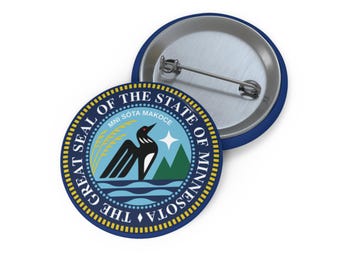 Minnesota Pin Button USA Minnesota State Pin Minnesota Gift Midwest Decor Minnesota USA Collectible Pin Seal of Montana
