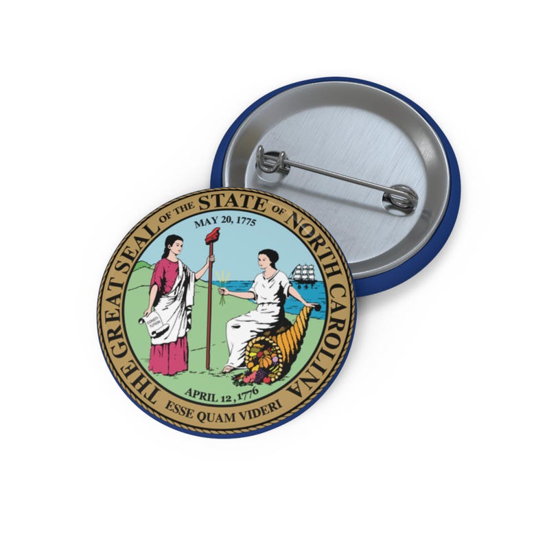 North Carolina Pin Button USA North Carolina State Pin NC Gift Carolina Party North Carolina Decor North Carolina Shirt Collectible Pin image 1