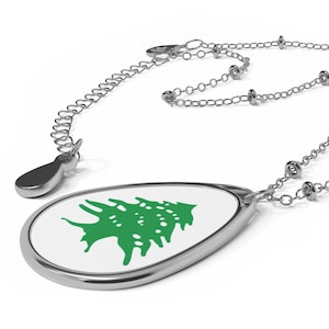 Lebanon Oval Pendant with Necklace Lebanese Pendant and Necklace Lebanese Cedar Lebanon Gift for Her Lebanese Necklace Liban Jewelry