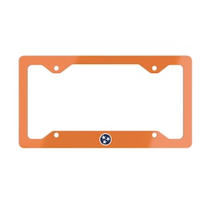 Orange Tennessee License Plate Frame, Tennessee Metal License Plate Frame, American Car Accessories, Auto Gifts, Tennessee