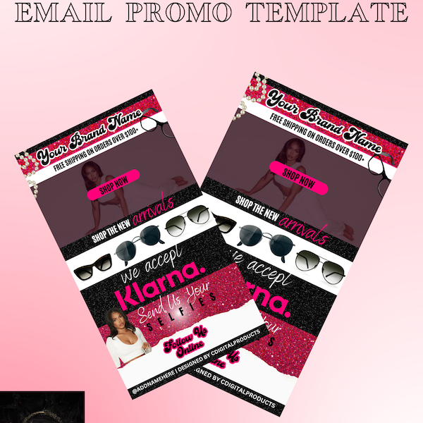 DIY Pink Beauty Email Template: Canva Collection, Instant Download